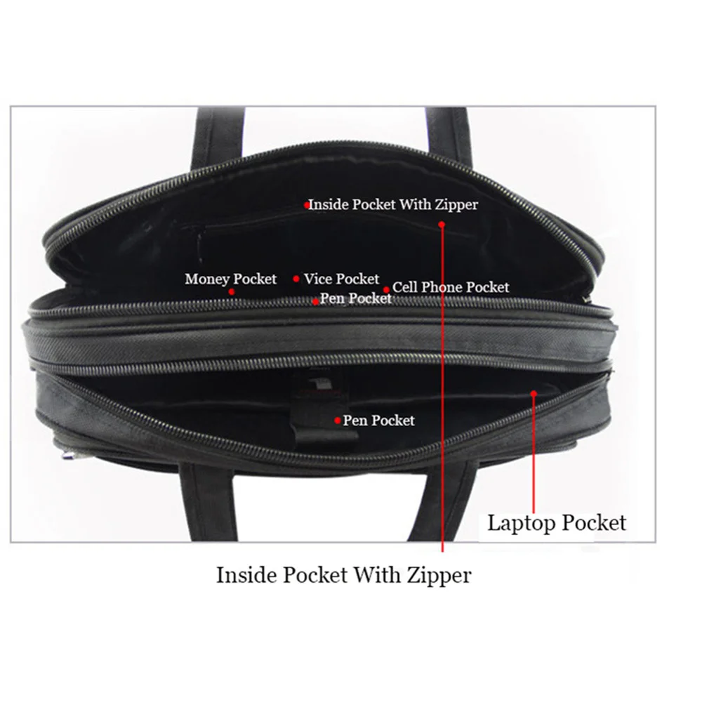 Large Black Briefcase Business Men Shoulder Bags 15.6 Inches Laptop Computer Bag Male Waterproof Travel Handbags Office Work Bag