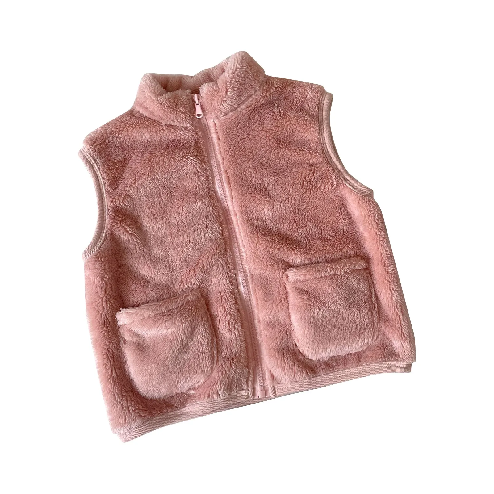 

Winter Warm Kids Vest Solid Baby Sleeveless Lamb Wool Coat Children Thicken Vest Cotton Girls Windproof Vest Children Jacket