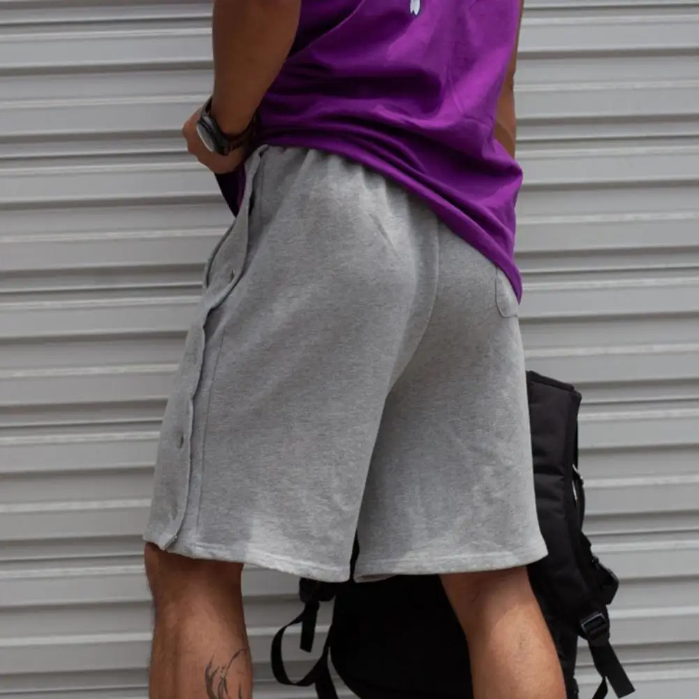 

Streetwear Chic Pure Color Male Shorts Fashion Male Shorts All Match for Jogging