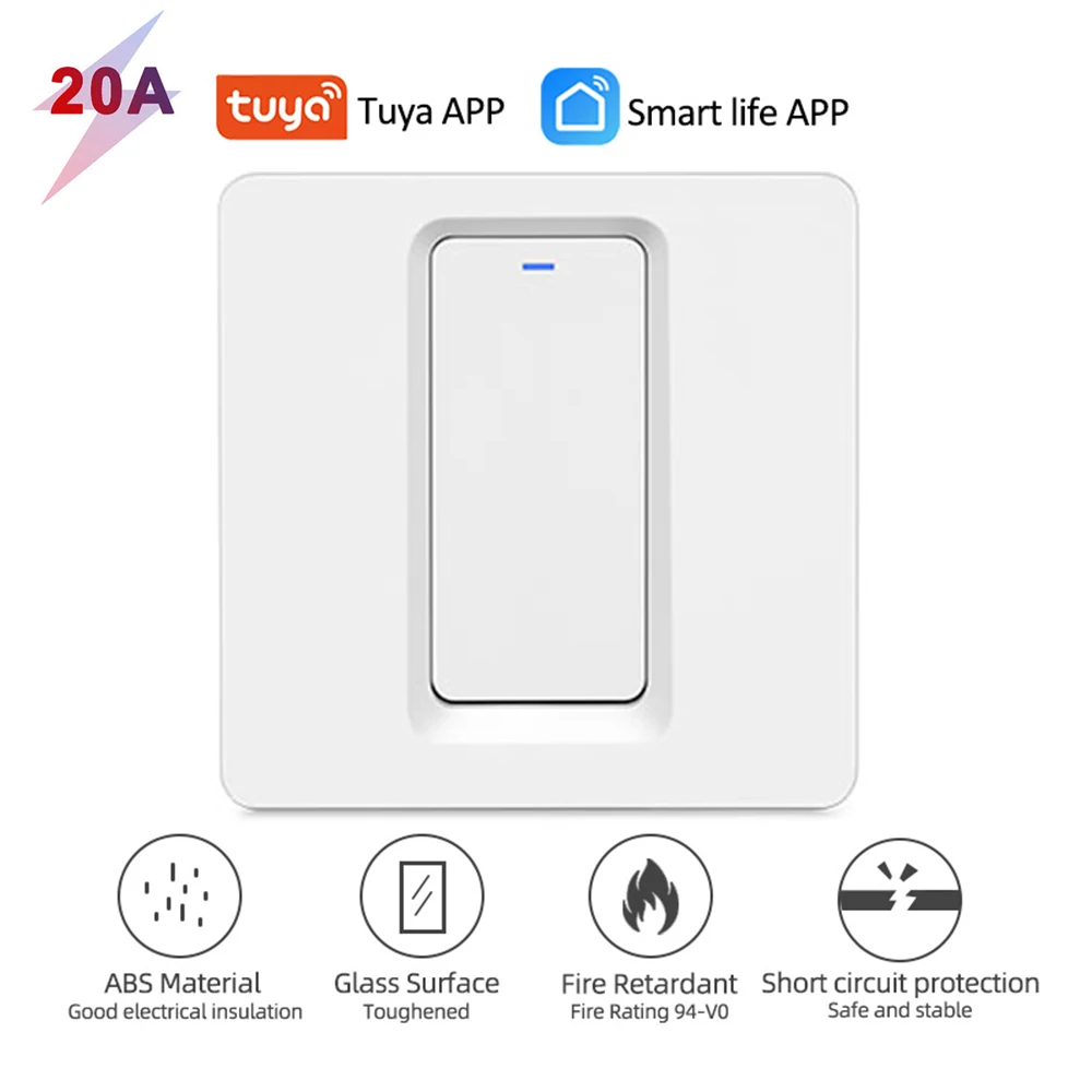 

Timing Timing Remote Control Work Smart Home Smart Wifi Wall Switch App Control Work With Google Home And Alexa Tuya 20a Aubess