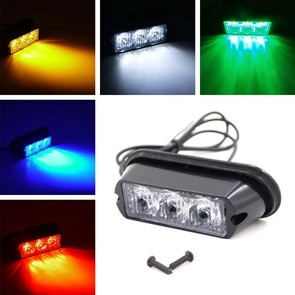 

Стробоскопический аварийный стробоскоп, струящийся цветной грузовик, светодиодная полоса, сигнальные огни, 3 светодиода, Автомобильный аварийный маячок