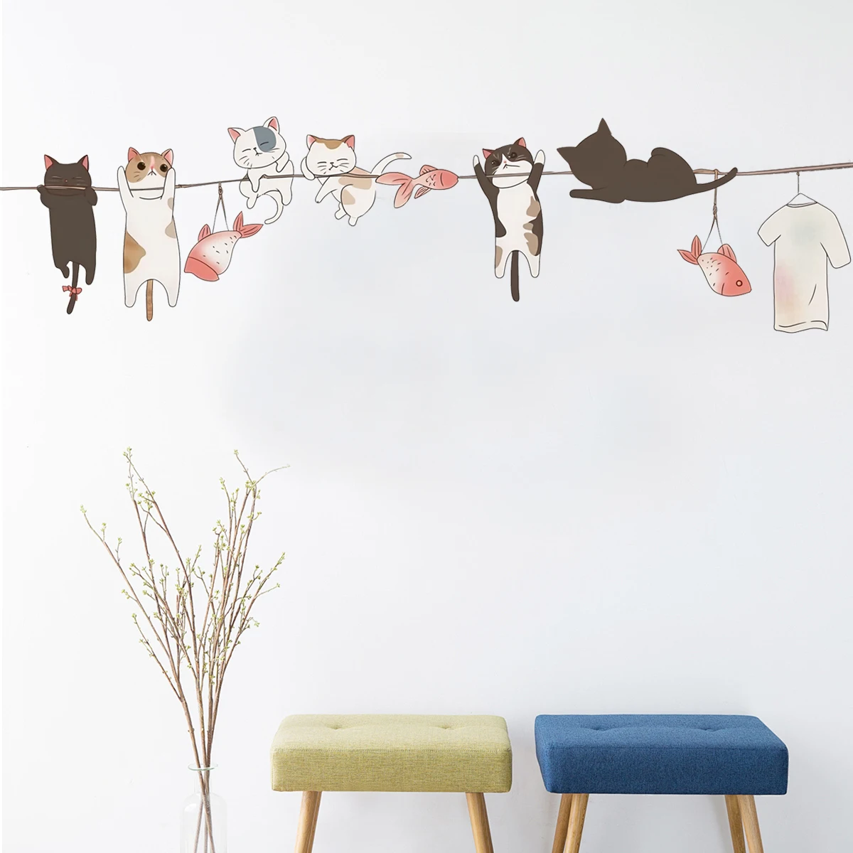 1 шт. декоративная водостойкая наклейка на веревку с изображением котят