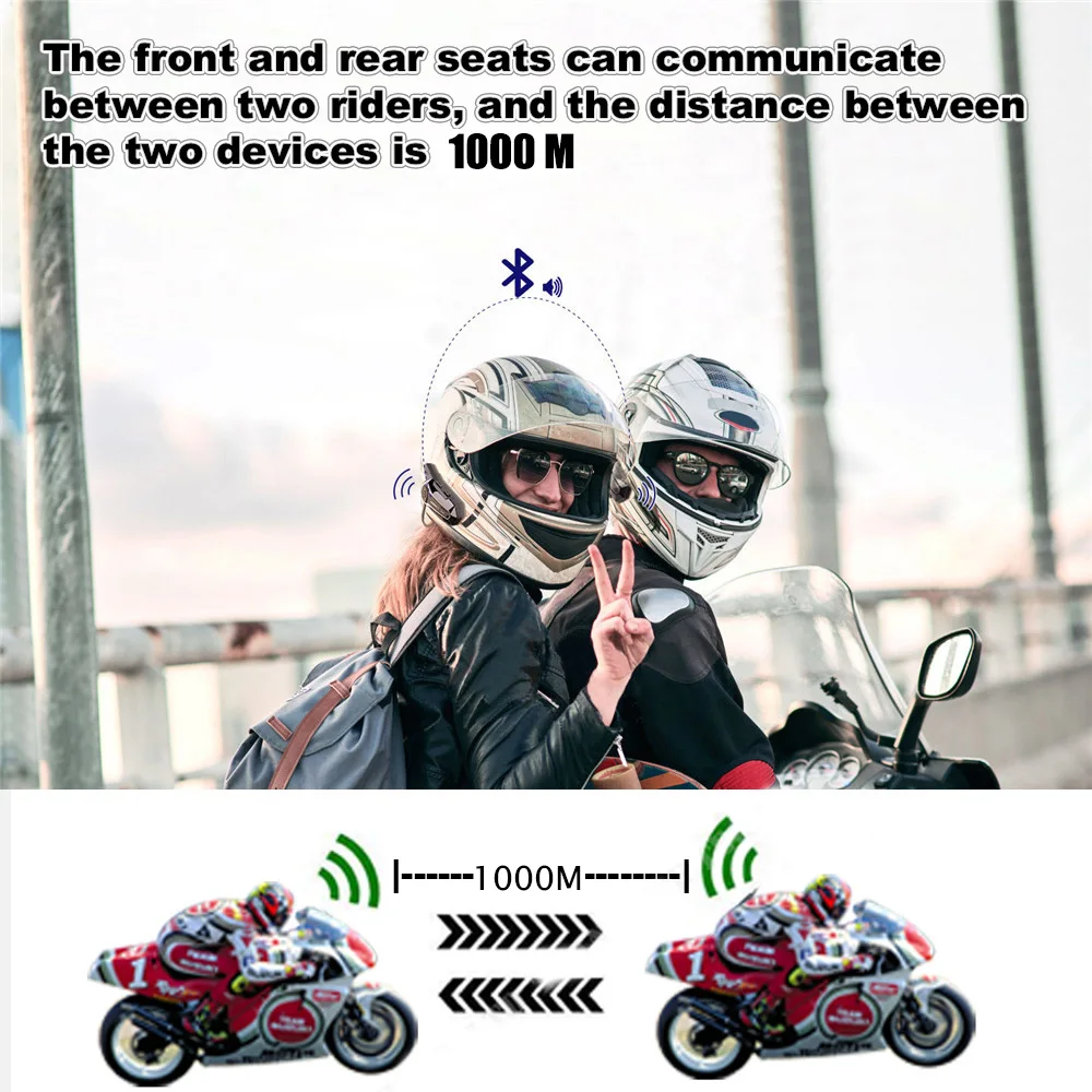 Bluetooth-интерком для мотоциклетного шлема беспроводная гарнитура с MP3-плеером -