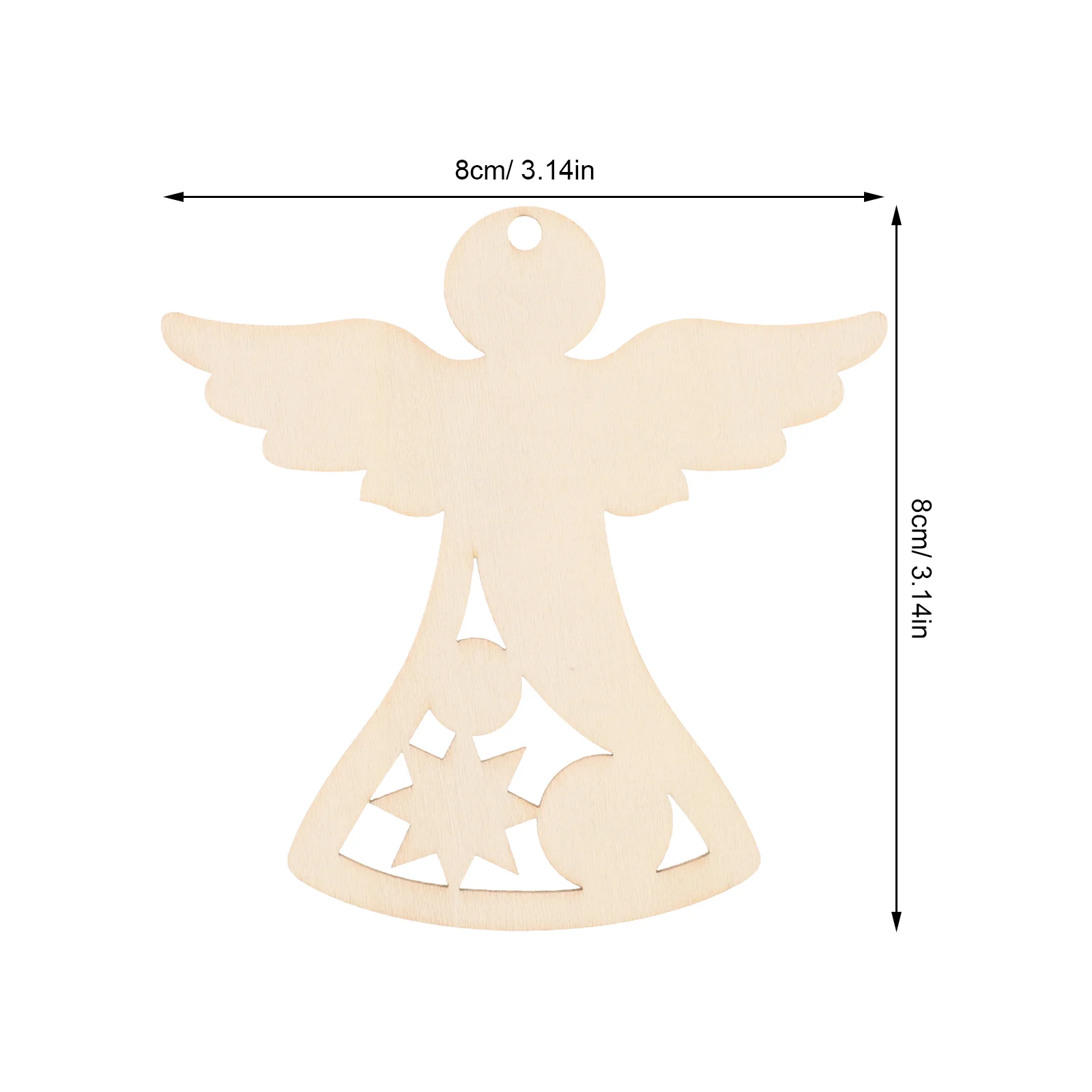 30 шт. детская ручная роспись рождественский ангел патч DIY поделки из дерева