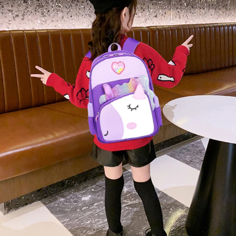 New Children Cute Unicorn Dinosaur School Bags In Kindergarten Pupils First Grade Backpack Boys Girls Lovely Fashion Backpacks