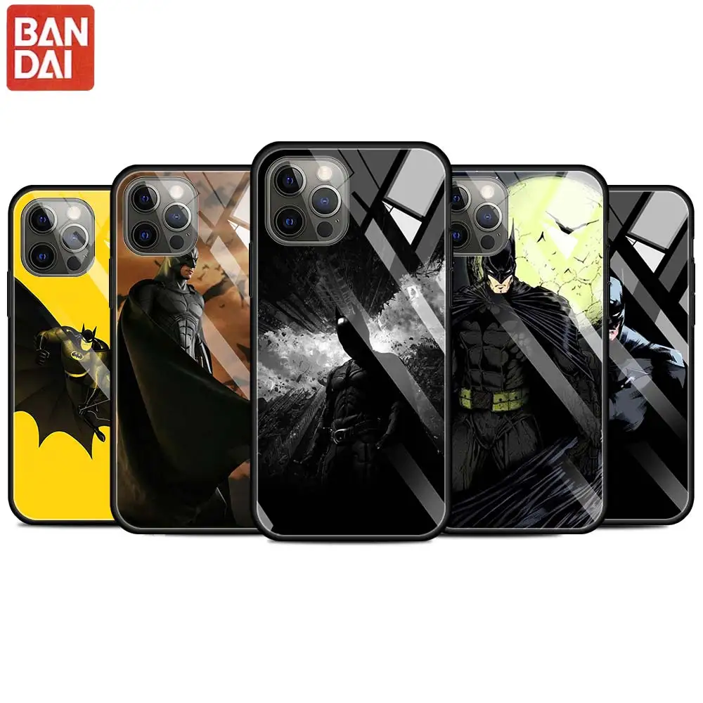 

Glass Case For Apple iPhone 13 11 12 Pro 7 XR X XS X Max 8 6 6S Plus 5 5S SE 2020 Tempered Phone Coque Batman