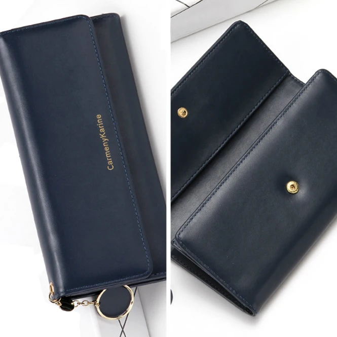 Women's simple casual leather wallet, new fashion long wallet, large capacity 30% off wallet, women's handbag, women's wallet