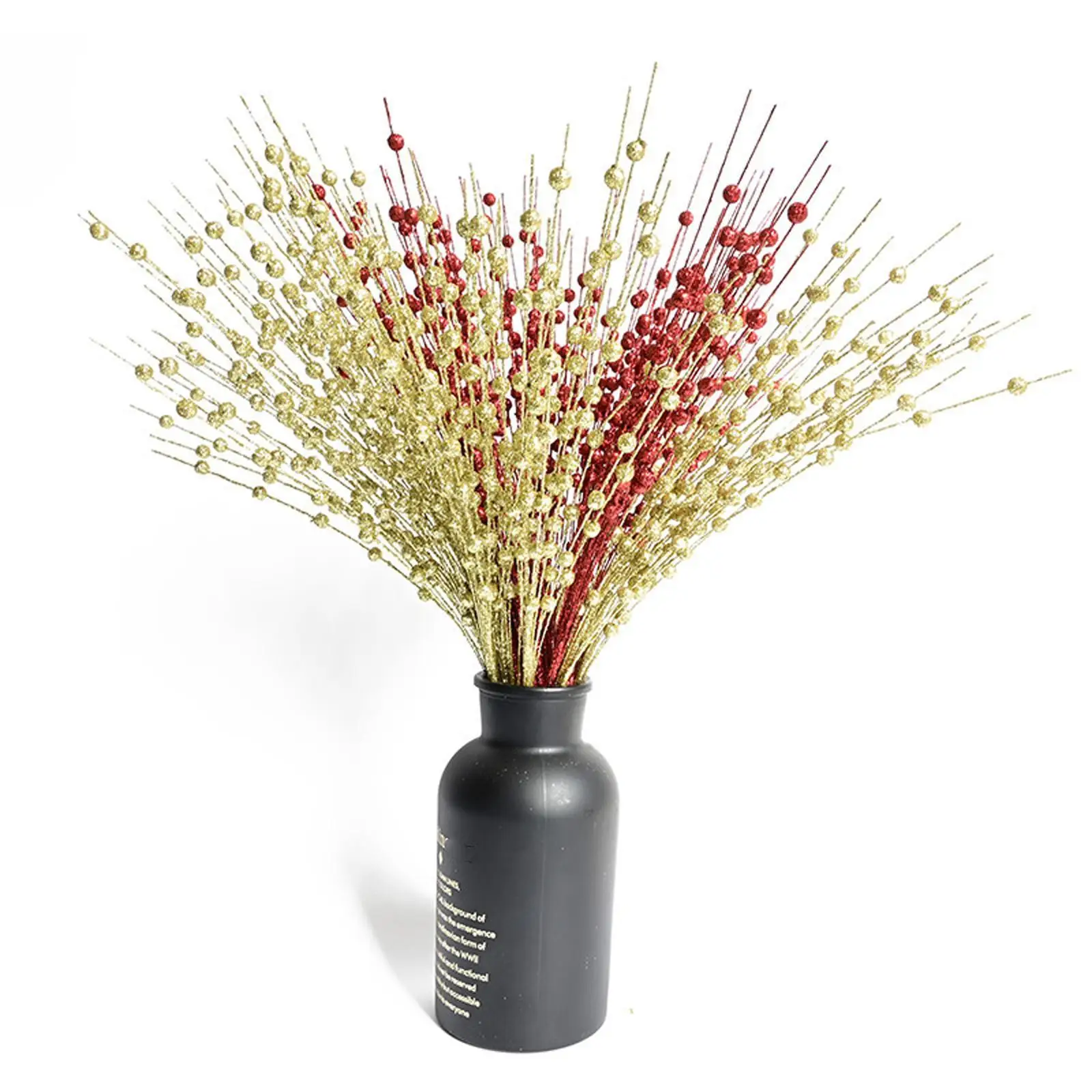 

Artificial Berry Stems Christmas Picks Glitter Xmas Tree Decorations Fake Berry Branch for DIY Crafts Fireplace Decors