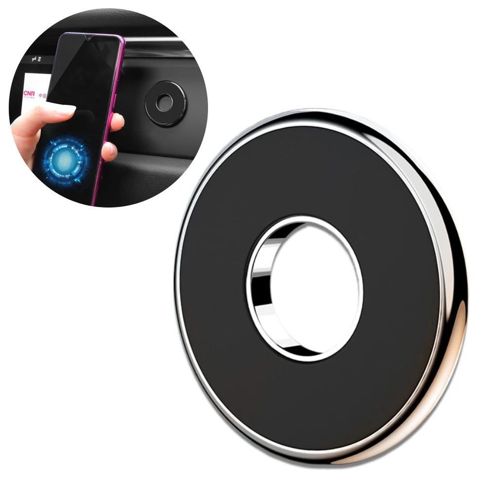 

360° Mini Magnetic Car Mobile Phone Bracket Creative Outlet Metal Universal Stick with Decorative Accessories Office Kitchen