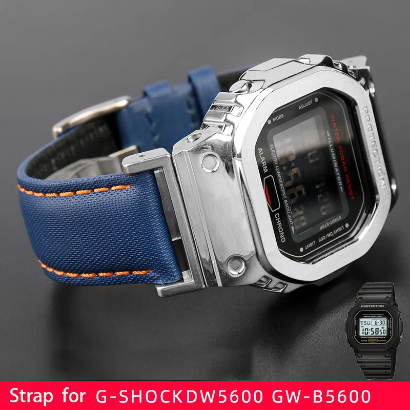 

Ремешок тканевый для G-Shock Casio DW5600 GW-B5600 series, водонепроницаемый нейлоновый модифицированный мужской браслет для наручных часов, 16 мм