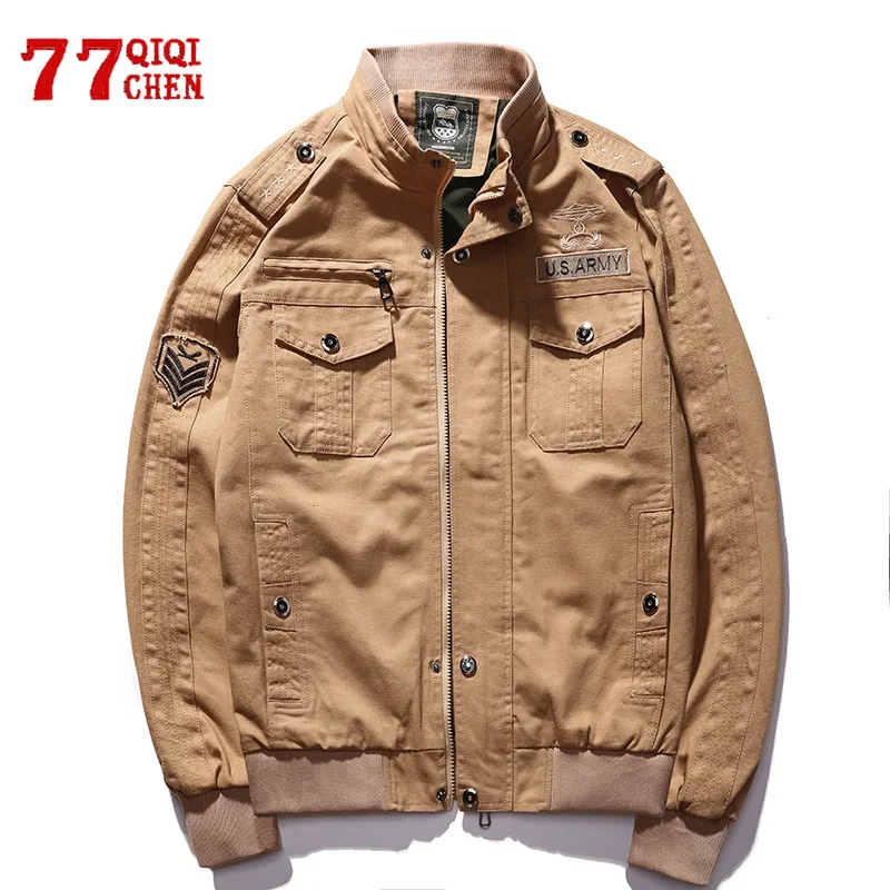 

Tactical Cotton Jacket Men Autumn Bomber Coat Casual Air Force Flight US Army Spring Outwear Size 4XL Military Chaqueta Hombre