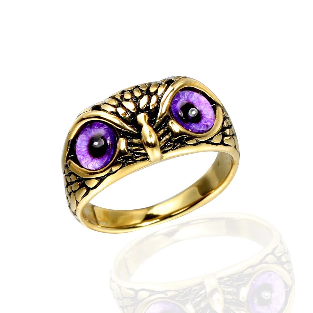Очаровательное модное дизайнерское кольцо в виде совы золотистые многоцветные