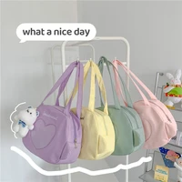xiuya kawaii handbags for women japanese trendyol girl underarm shoulder bag all match cute solid color letter embroidery bag