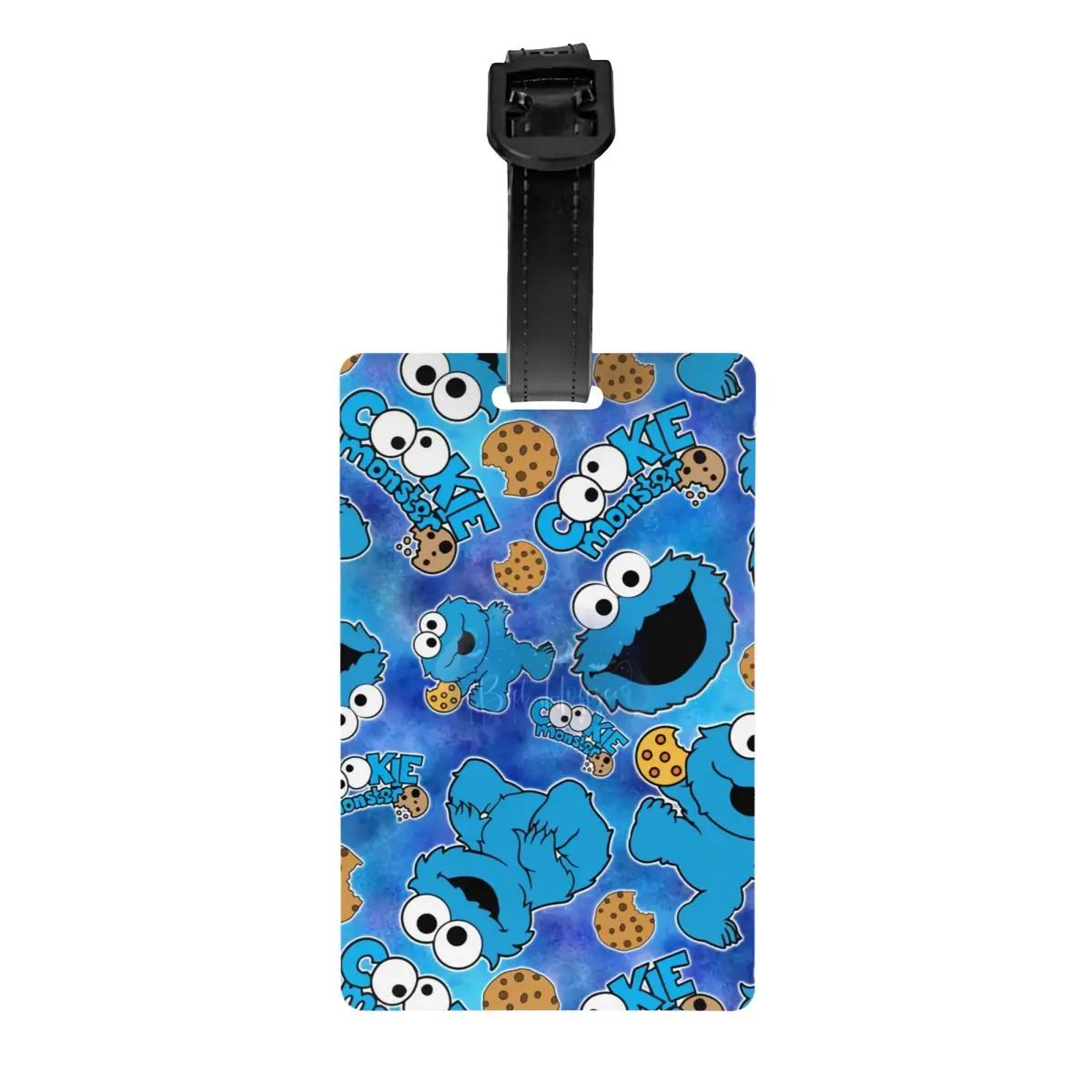 

Funny Happy Sesame Street Luggage Tags for Suitcases Cookie Monster Privacy Cover ID Label