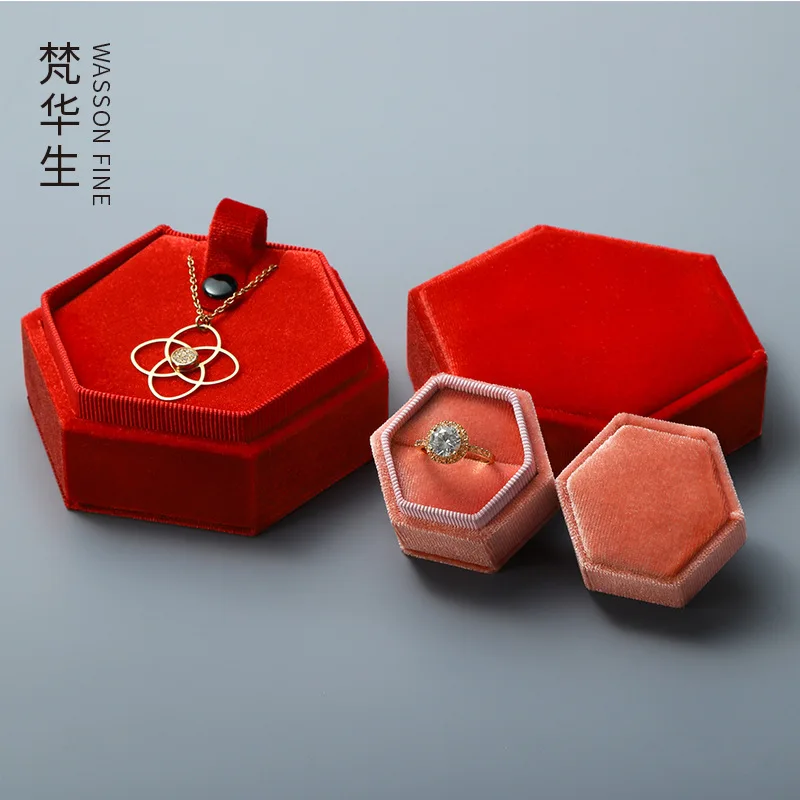 Jewelry flannelette creative storage box portable proposal Ring Pendant Necklace Bracelet Gift Box Jewelry jewelry box