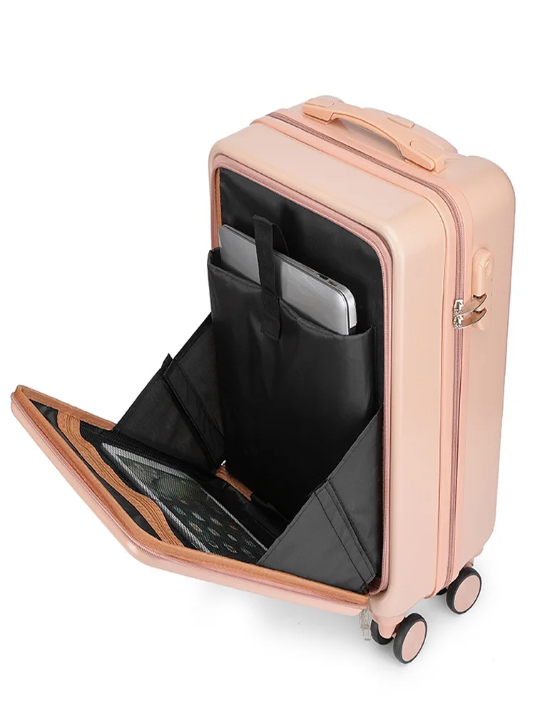 

inch carry on trolley luggage bag fashion woman password Travel suitcase on wheels Front opening rolling luggage S12110-S12126