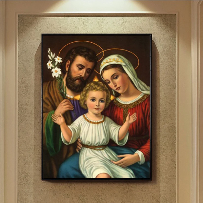 

5D Diamond Paintings Jesus Mary Family Full Diamond Art Embroidery Living Room Office Home Decor Diy Diamond Cross Stitch Kits