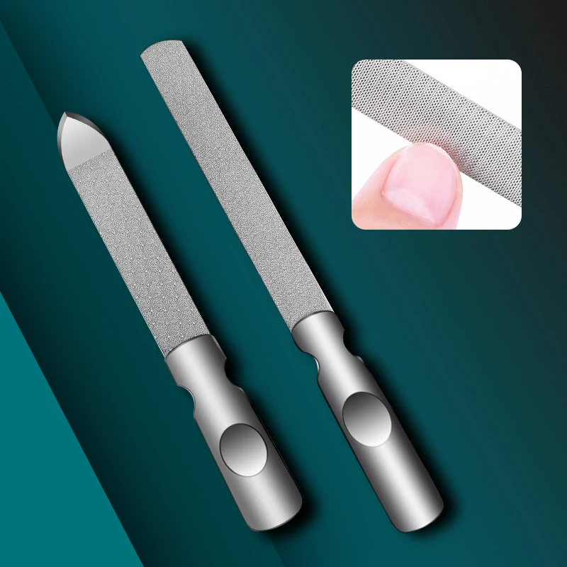 

1pc Stainless Steel Double Side Nail File Styling Accessories Polish Remover For Buffer Manicure Tools For Salon Home And Travel