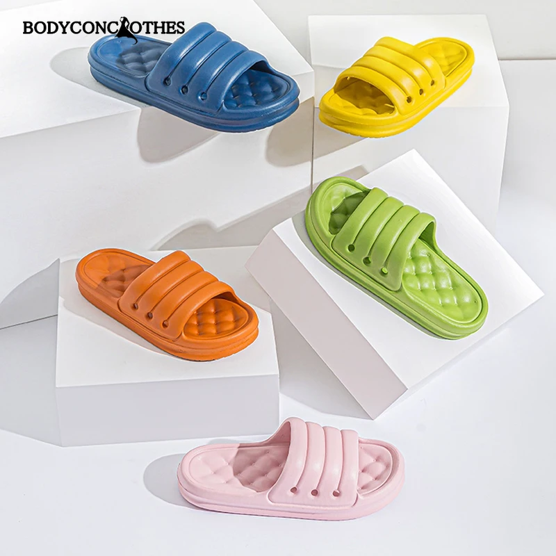 2022 Summer Slides Men Women Indoor Wear-resisting Household Hight Quality Beach Thick Bottom Sandals Outdoor Indoor Slippers