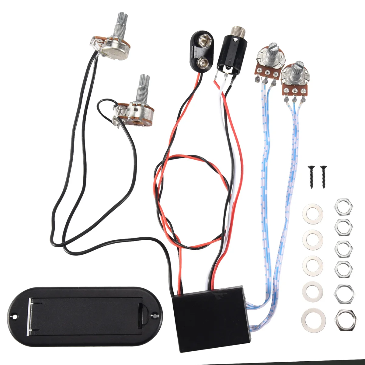 2-полосный активный бас-гитарный эквалайзер предусилитель черный звукосниматель