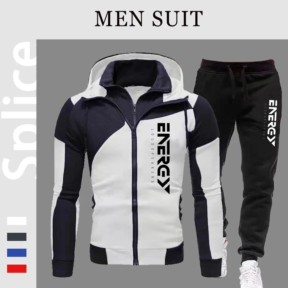 2022 Men's Suit Autumn Winter Long Sleeve Jacket and Long Pants Casual Zipper Design Coat Sports Suits Outdoor Windproof Suits