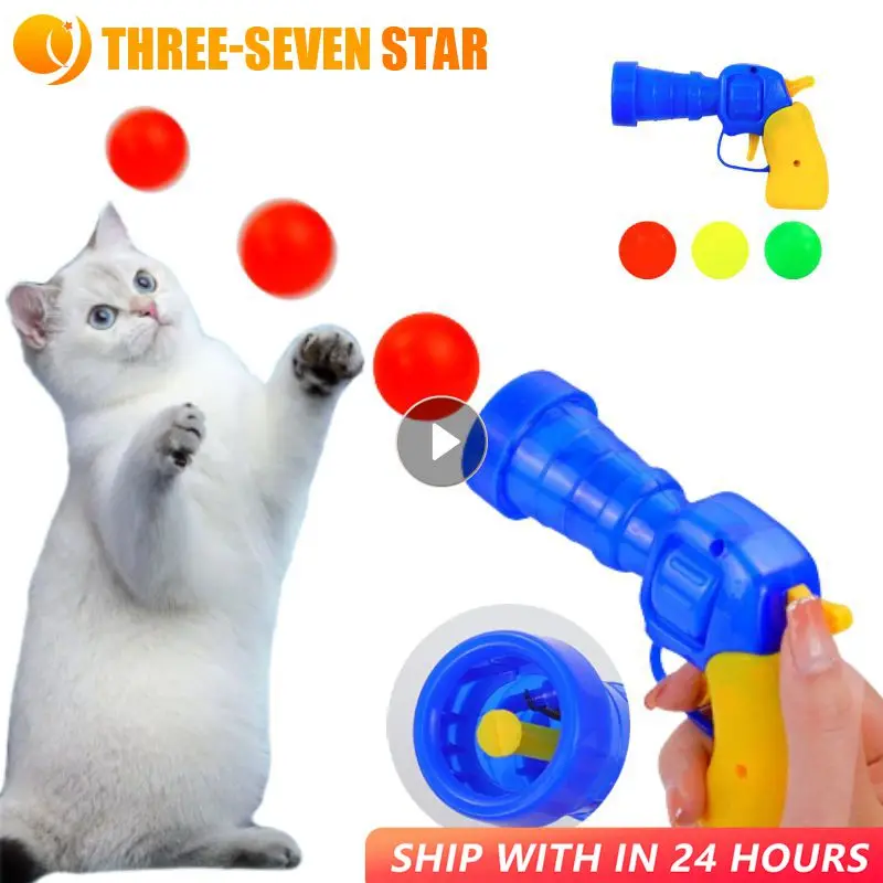 

Interactive Launch Training Cat Toys Creative Kittens Mini Pompoms Games Stretch Plush Ball Toys Cat Supplies Pet Accessories