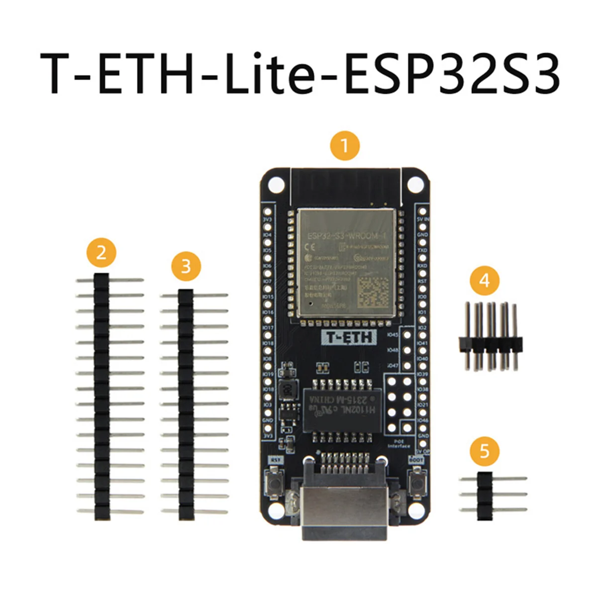 Макетная плата T-ETH-Lite W5500 модуль Ethernet ESP32-S3-Поддержка TF расширяемая мощность POE щит