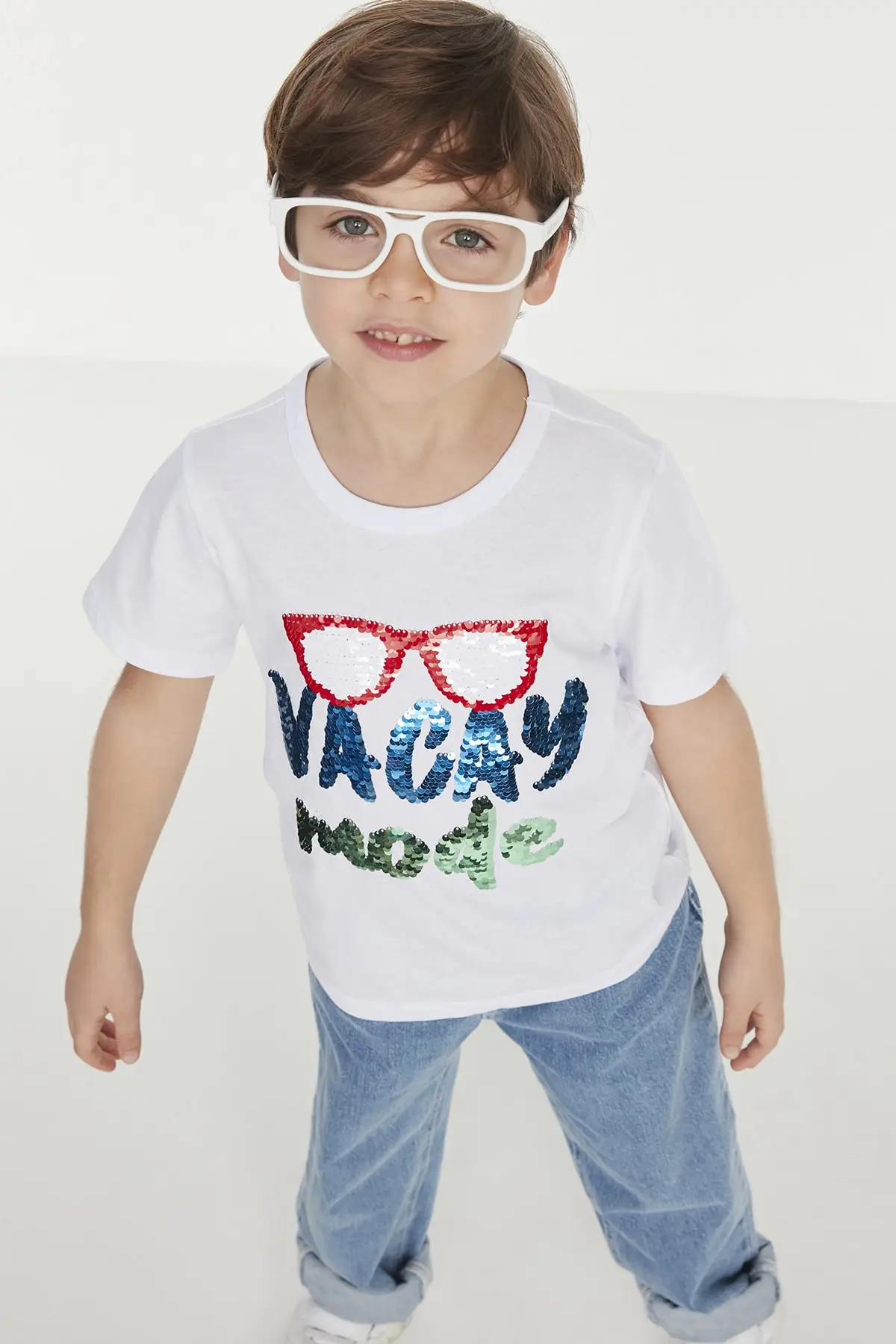 

Sequined Male Child Knitted T-Shirt TKDSS22TS1243