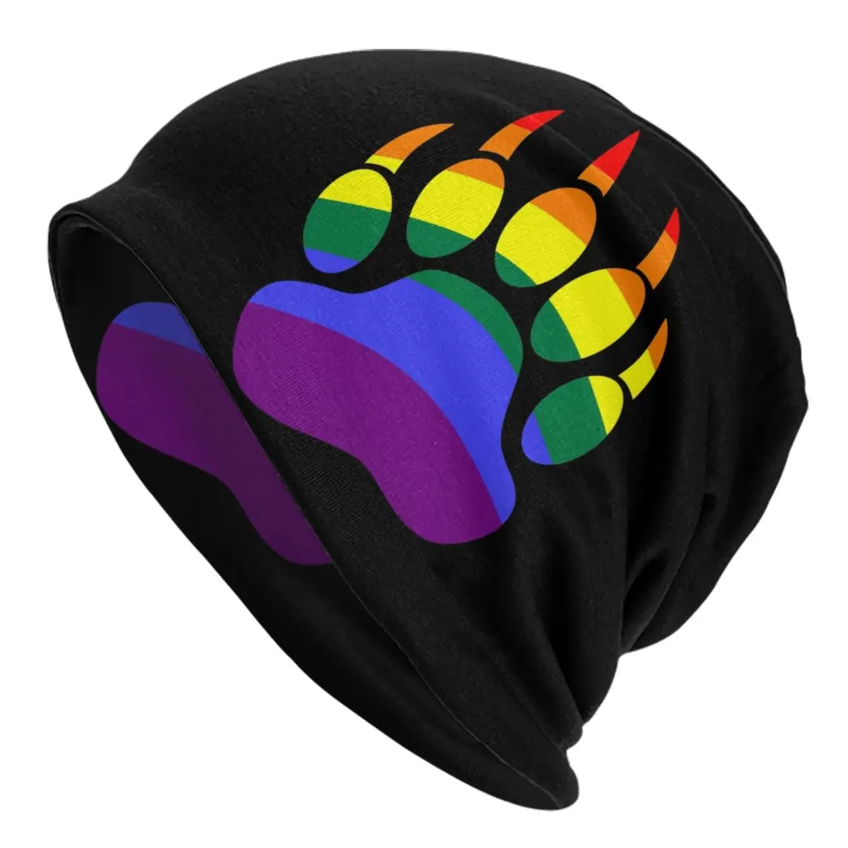 

LGBT Rainbow Bear Paw Bonnet Hat Knitting Hats Men Hip Hop Unisex Adult GLBT Gay Lesbian Pride Warm Winter Skullies Beanies Caps