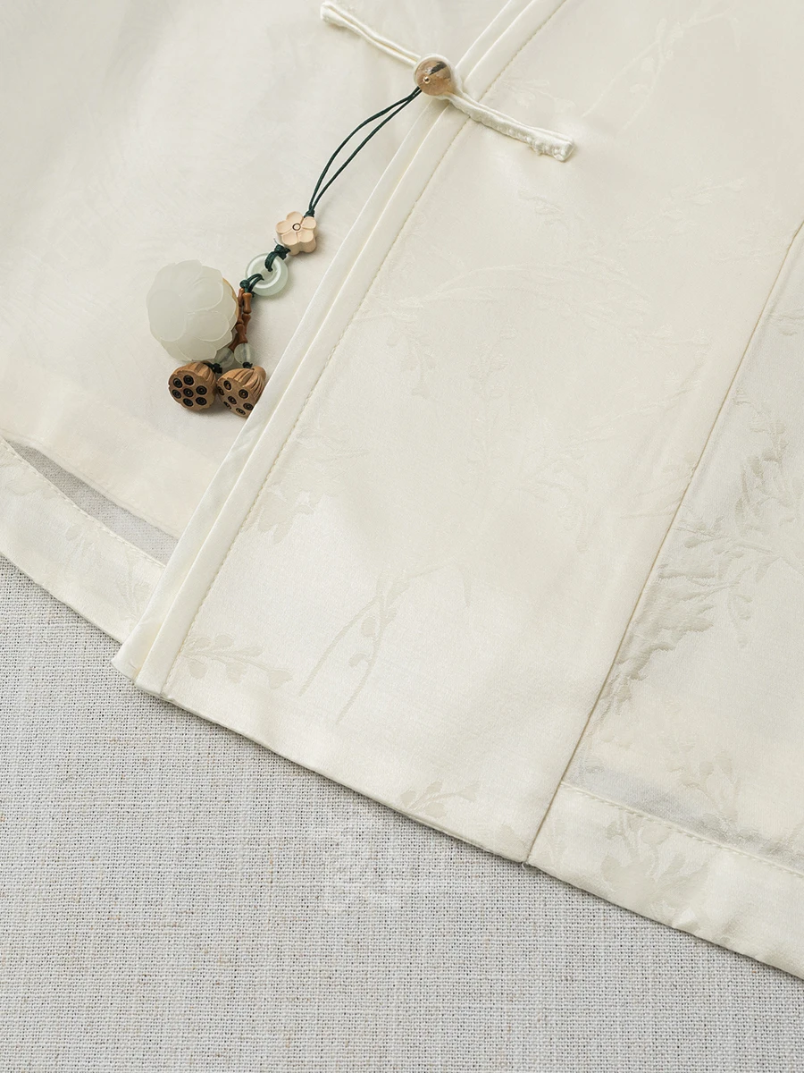 [Цин] Xi Zi Новый китайский шелковый жилет женский короткий уличный воротник-стойка