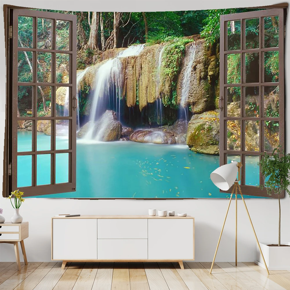 Искусственное окно искусственный гобелен настенный подвесной дешевый хиппи