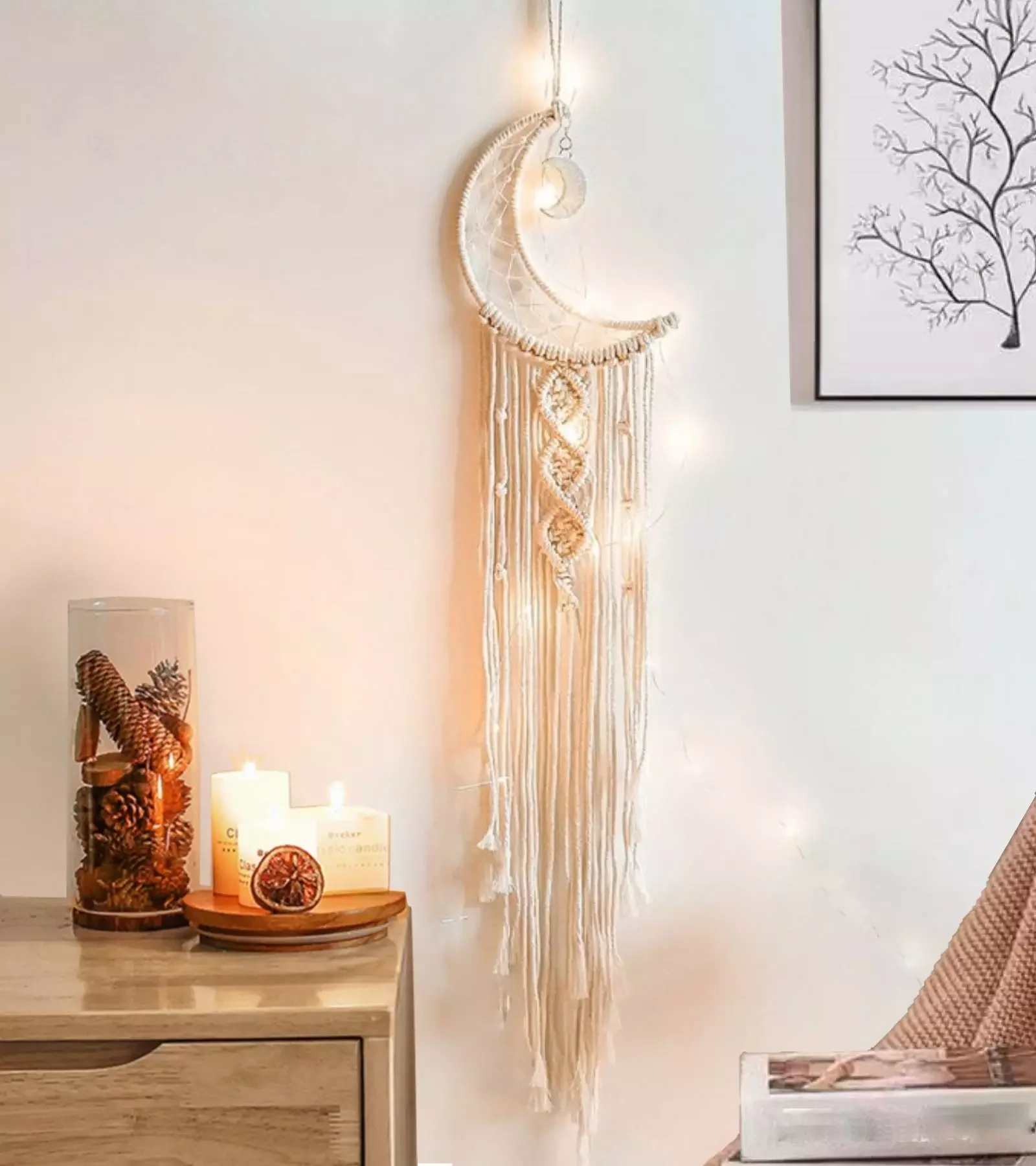 NEW2022 Moon Macrame Wall Hanging Boho Hoom Decor Macrame Dream Catcher Tapestry Wall Kids Room Decoration Home Wedding Orname
NEW2022 Moon Macrame Wall Hanging Boho Hoom Decor Macrame Dream Catcher Tapestry Wall Kids Room Decoration Home Wedding Orname