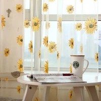 printed sunflower curtains for living room the bedroom kitchen tulle for windows voile yarn curtains panel window treatments