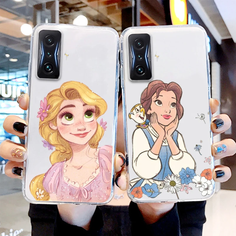 

Disney Princess Snow Transparent Phone Case For Xiaomi Redmi K60 K50 K40 Gaming K30 K20 A1 Pro 5G 12C 11 10X 9T 9