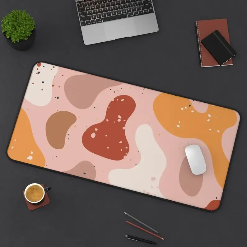 

Abstract Terrazzo Shapes Desk Mat, Aesthetic DeskMat, Office Desk Accessories for Women & for Men, Gamer Gifts Desk Pad, Boho De