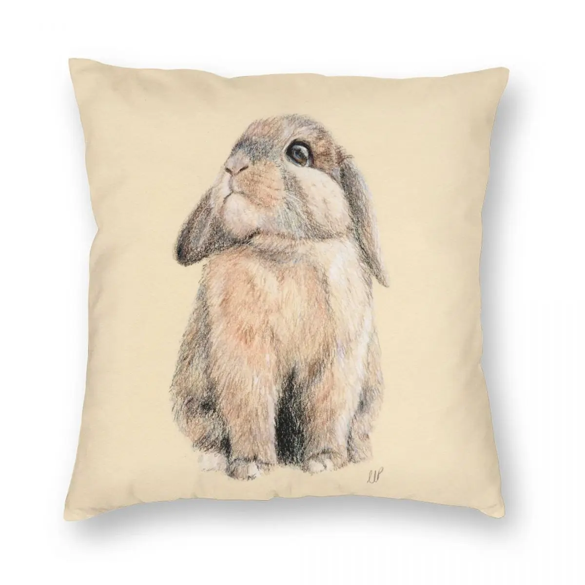 

Cute Little Square Pillowcase Polyester Linen Velvet Creative Zip Decor Pillow Case Home Cushion Cover 45x45