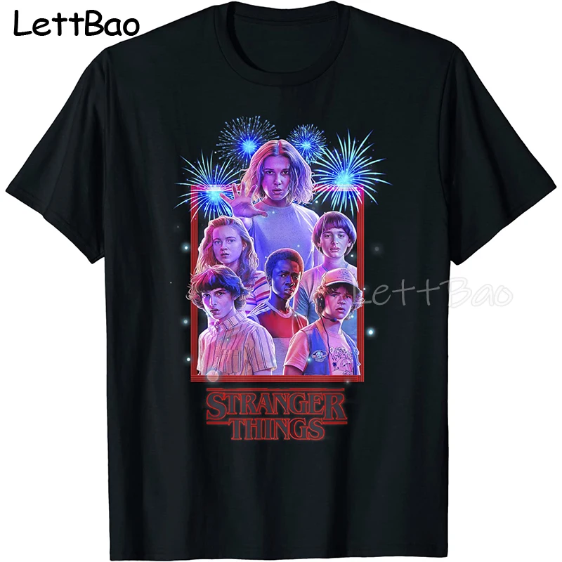 

Stranger Things Group Summer Funny Male Short Sleeve T-Shirt Cotton Print T Shirt Men Women Tee Streetwear Shirt Cool Tops 90s