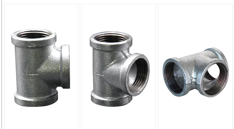 

1pcs gas pipe fittings steel pipe water pipe malleable steel tee 4/6 points 1 inch inner wire hot-dip galvanized gas tee joint