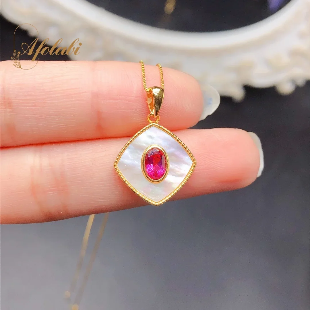 

Natural Pink Topazl Pendants 925 Sterling Silver for Fine Jewelry Romantic Vintageand Gift for Women 4*6 Mm Gemstones