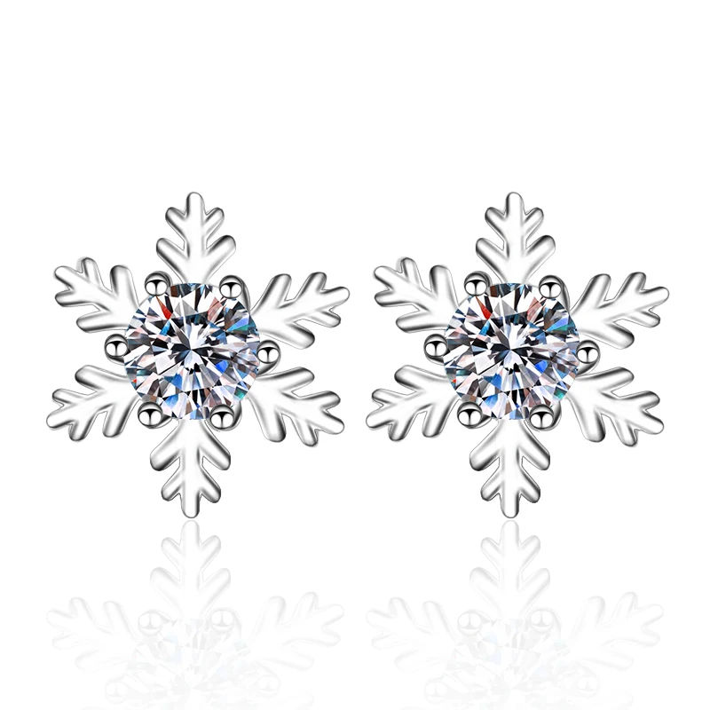 

Aisne 0.6ct-2ct Real D Color Moissanite Stud Earrings For Women Top Quality 100% 925 Sterling Silver Sparkling Wedding Jewelry