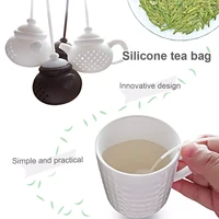 new silicone tea infuser strainer teabag leaf filter diffuser teaware creative kitchen gadget teapot shape teaware accessory 1pc