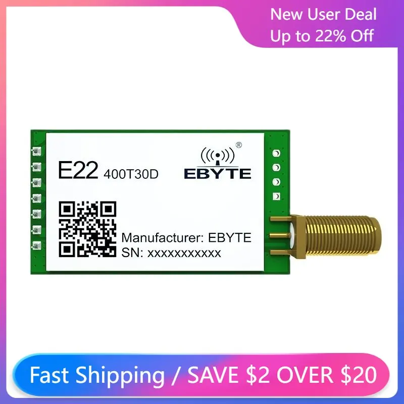 

10 шт. LoRa SX1268 беспроводной радиочастотный передатчик и приемник IoT 433 МГц E22-400T30D-V2.0 UART на большие расстояния Wake on Radio Watchdog DIP