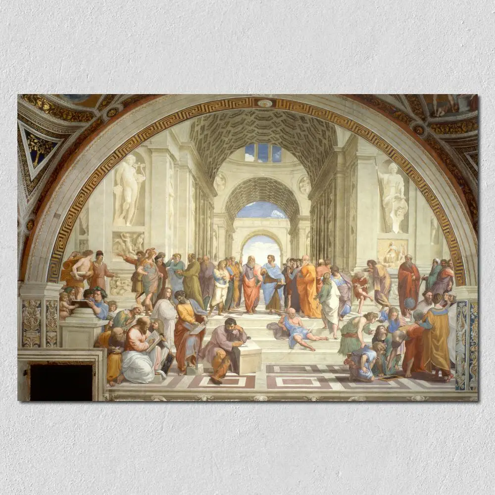

Hand Painted Canvas Art The School of Athens Raphael Oil Painting Reproduction Famous Christian Artwork High Quality Wall Decor