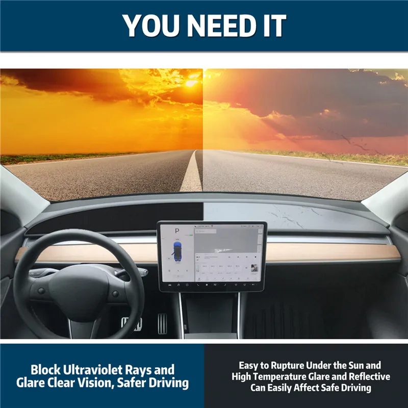 Для Tesla Model 3 Y 2017-2022 Левый коврик для приборной панели декоративная подушка