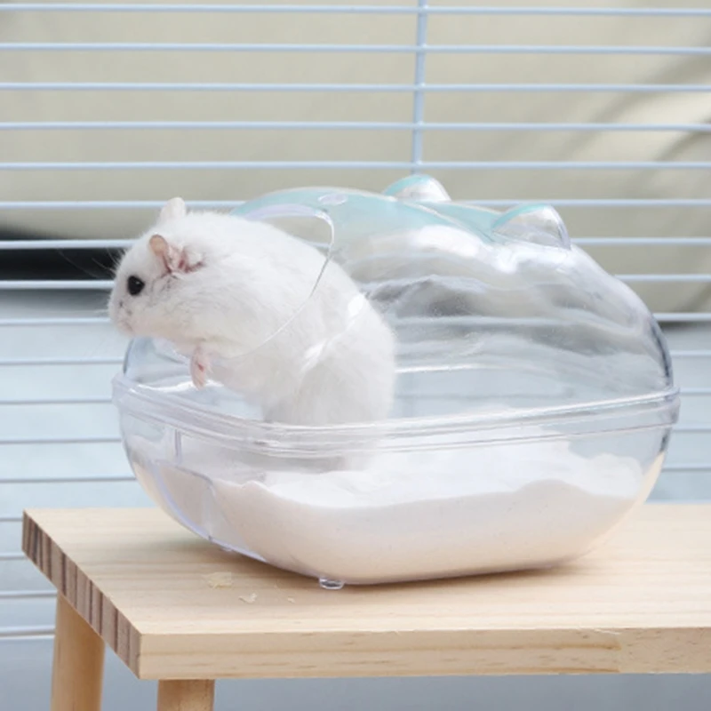 

3 Sizes Hamster Bathroom Transparent Small Animal Sand Bath Tub Rat Hideout Box Pet Products Toilets