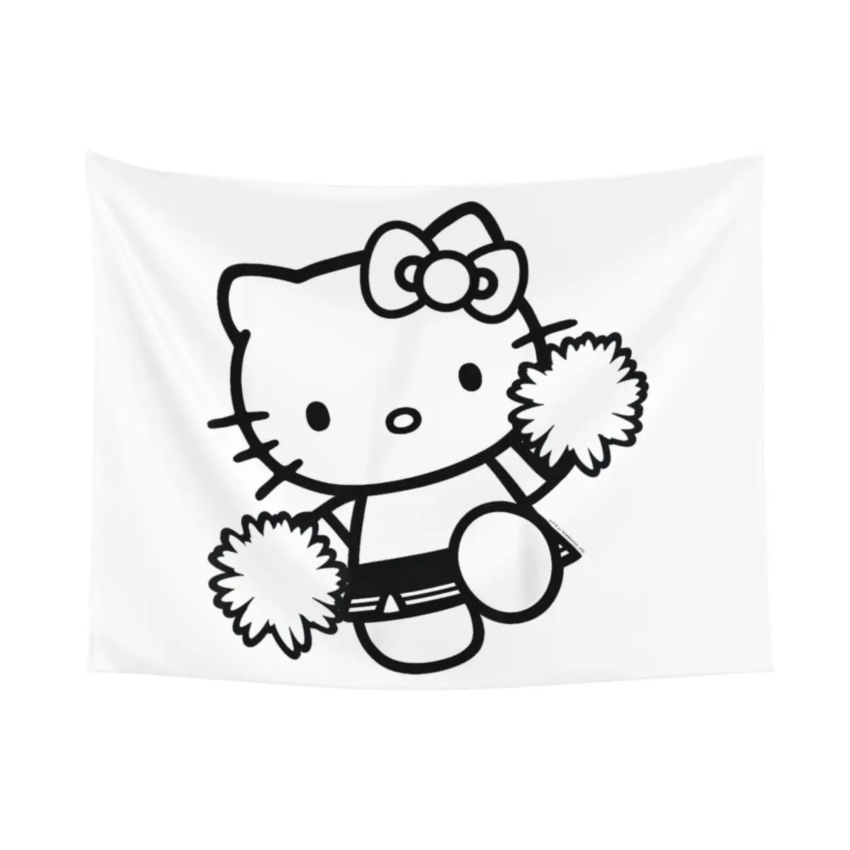 Официальный Логотип Hello Kitty ретро гобелен с иконами ткань в стиле хиппи настенное