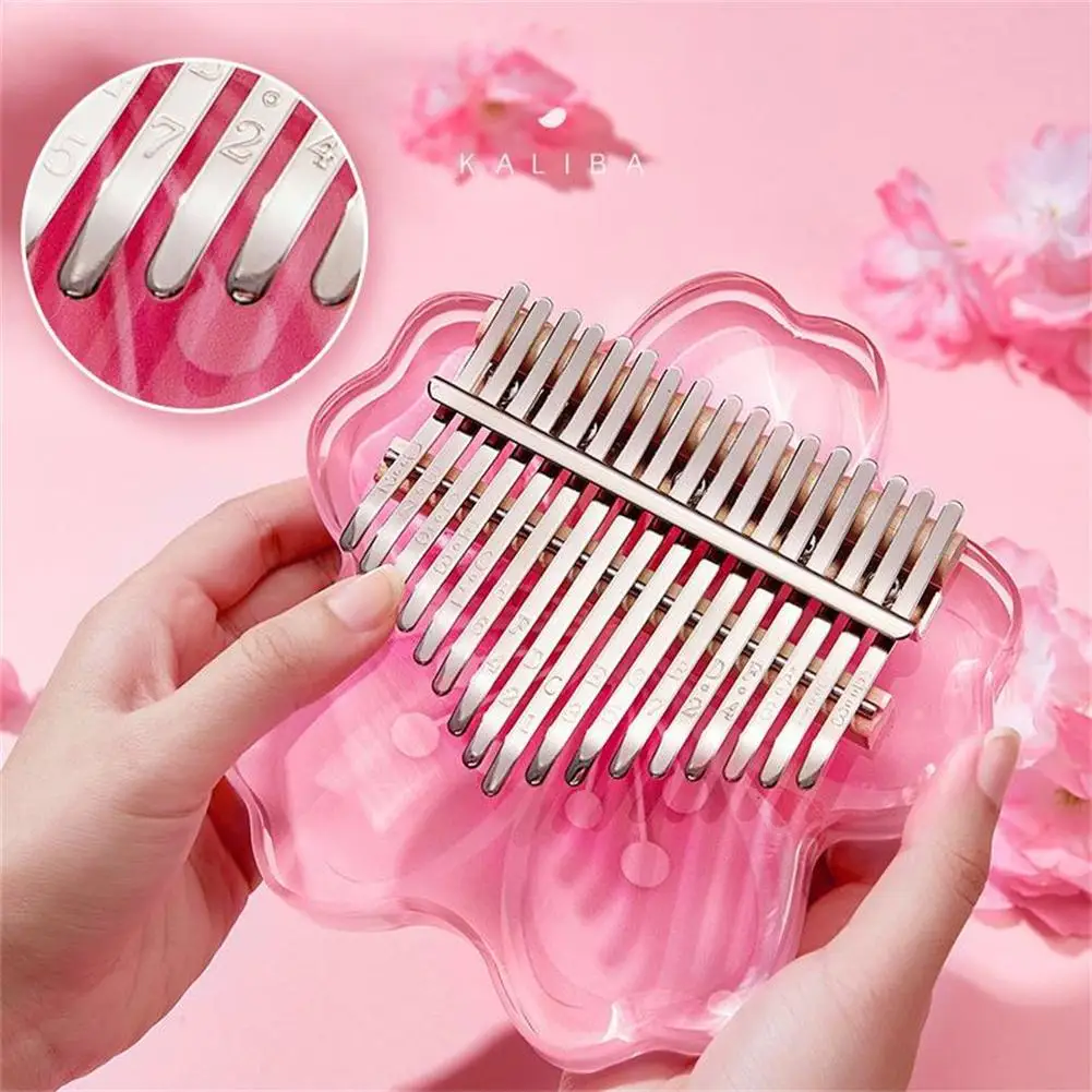 

17/21 Key Mini Kalimba Thumb Piano Portable Acrylic Finger Harp Easy-to-Learn Musical Mbira Instrument Beginner Kids Adult Gift