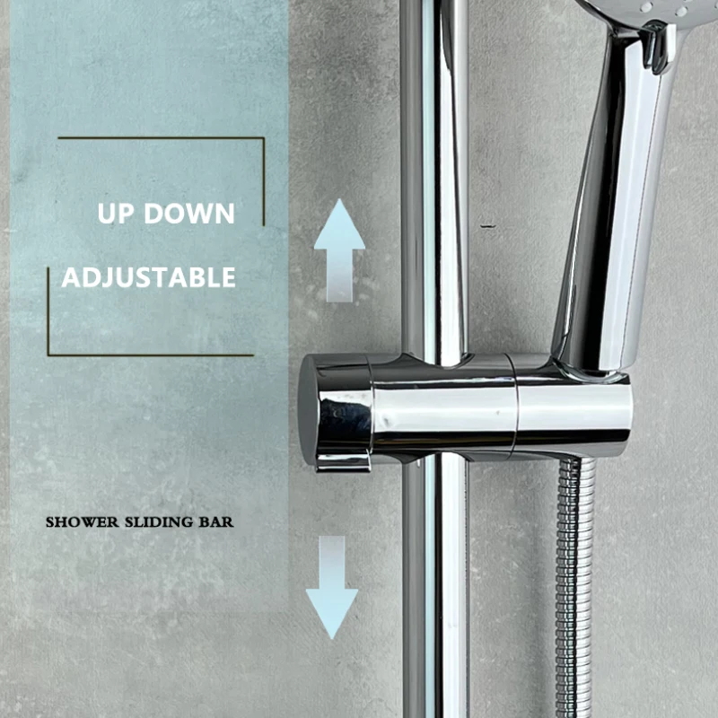 Регулируемая по высоте раздвижная ручная душевая балка Angel хромированная