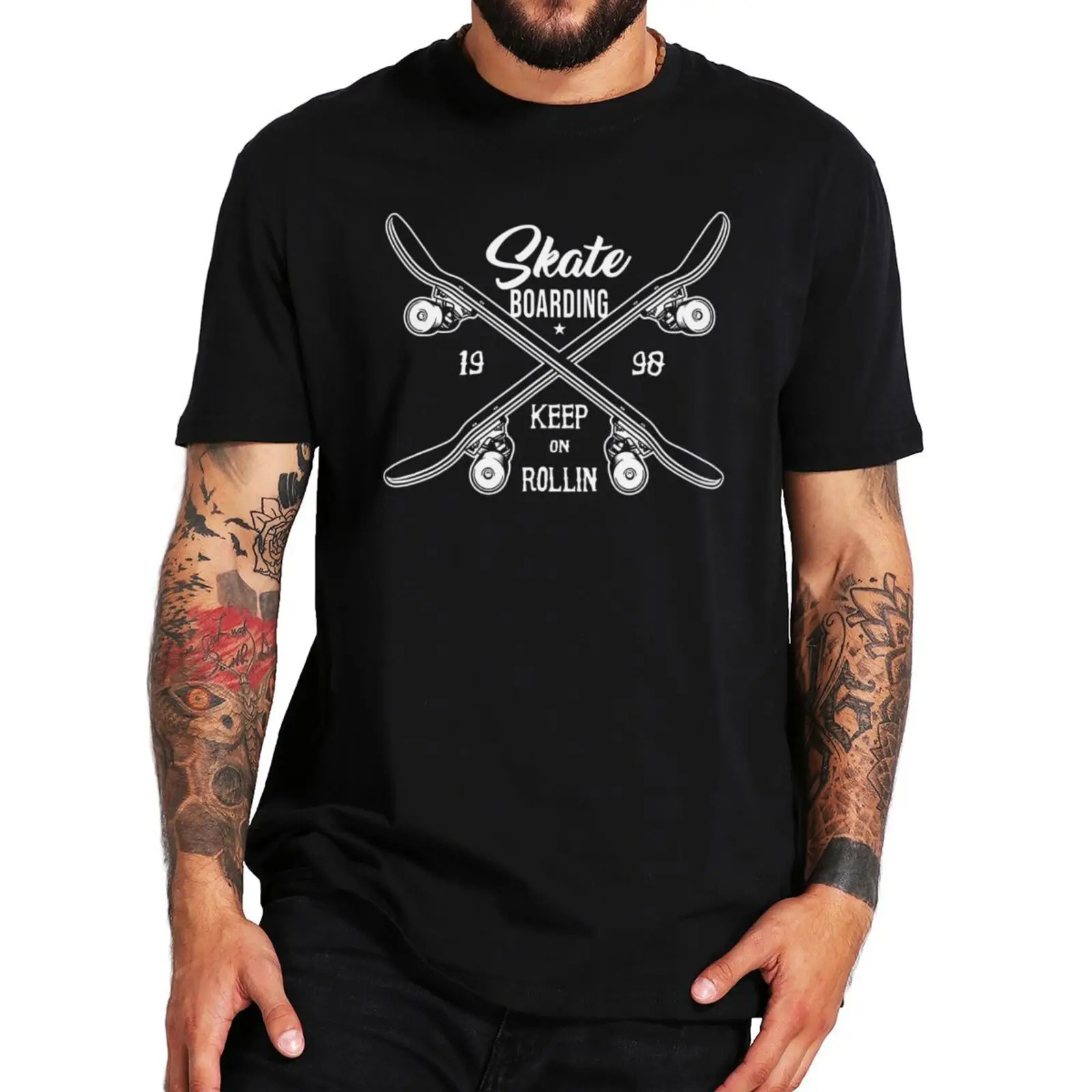 

Skate Or Die T-Shirt Skateboards Keep On Rollin Lovers Funny T Shirt Spring Summer Premium 100% Cotton Men Clothing EU Size