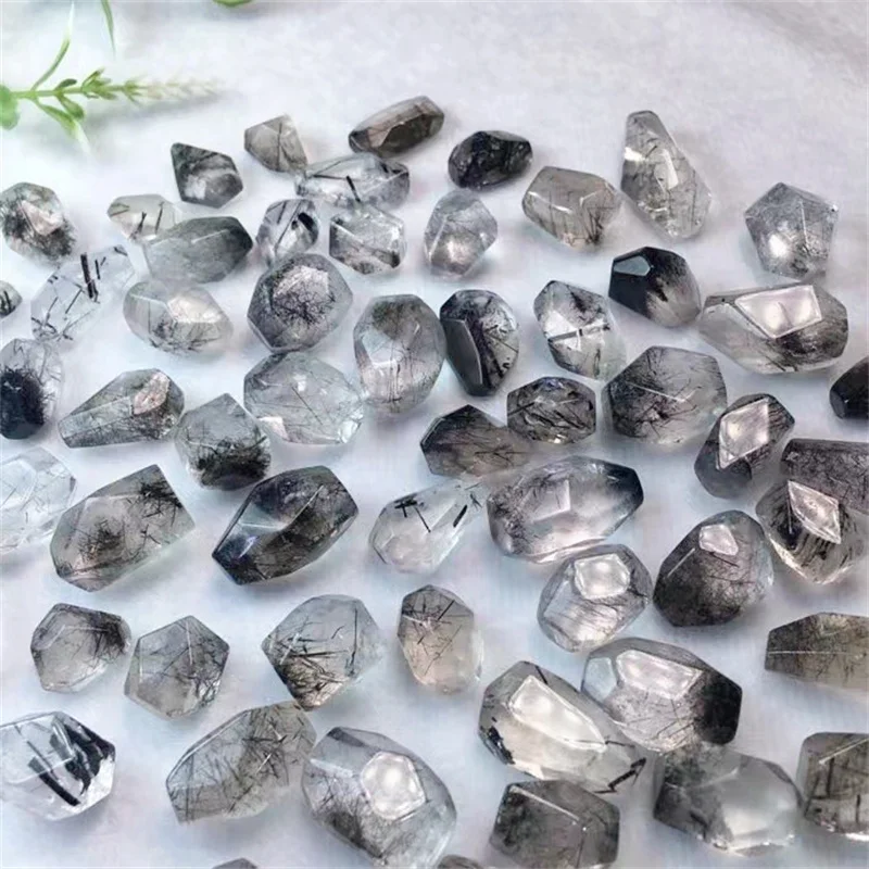 5 шт. натуральный черный Рутиловый Кварц модная драгоценность ювелирные изделия